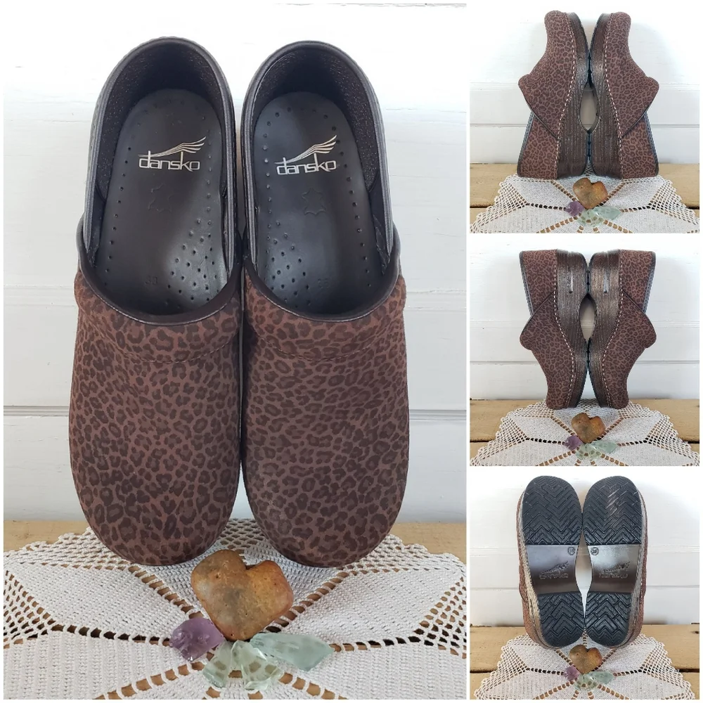 ⚘♥️Reserved for Dayna🐆Meow Dansko Pro Clog Mini Leopard Suede Mob Boho Cottage - Picture 4 of 7